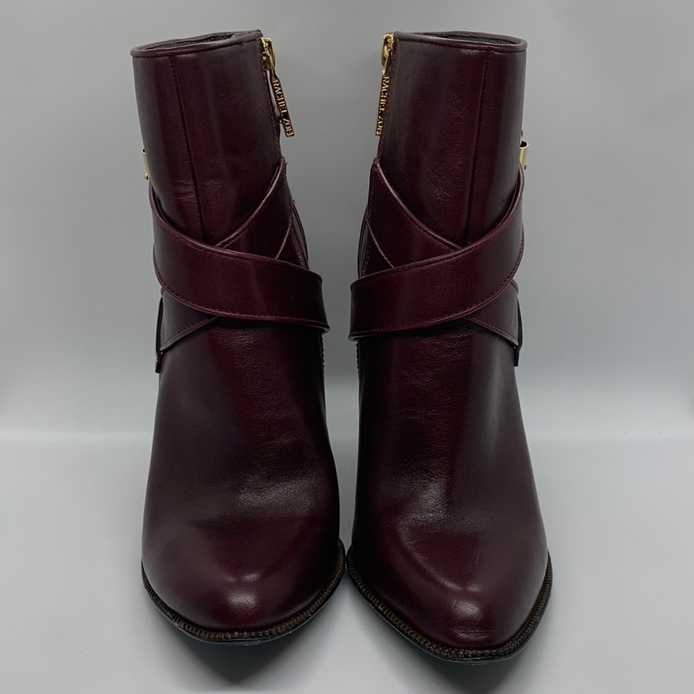 Rachel Zoe | size 7 | purple wedged ankle zippered boots w/ buckles